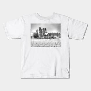 A Hazy Shade Of Winter  - Black And White Kids T-Shirt